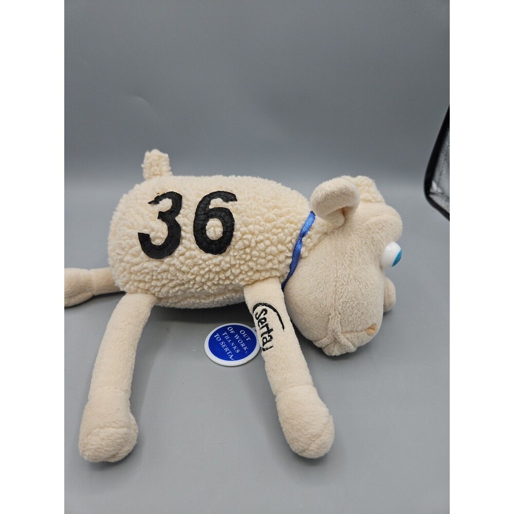 #36 Serta Counting Sheep Mascot Blue Eyes Plush 8 In With Tag